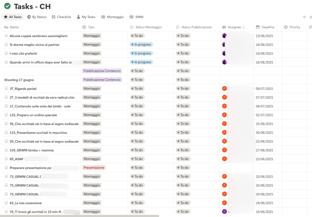 Sorgente del database task