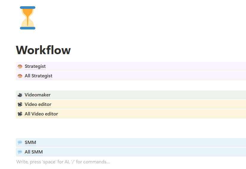 Subpage workflow