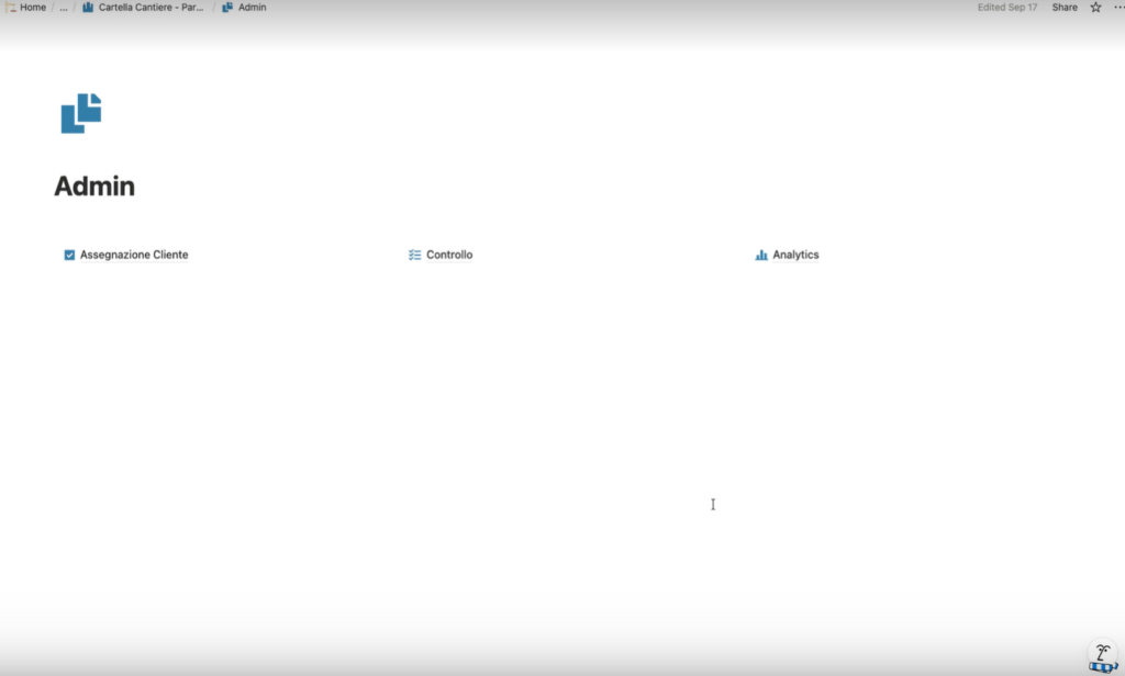 Sezione admin visibile solo ad Anna